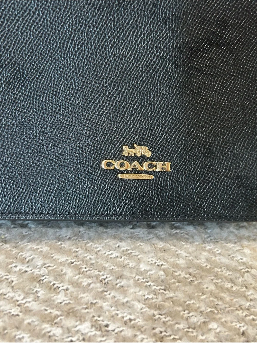 Coach Black Leather Mini Dome Top-Handle Bag with Gold Logo EUC